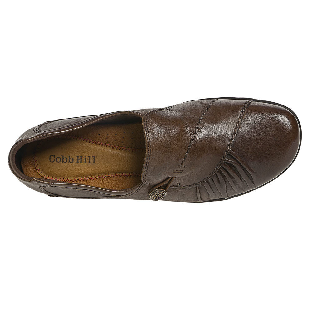 Rockport Womens Slip-On Dark Brown - Cobb Hill Paulette - UK 497-YJSHAU